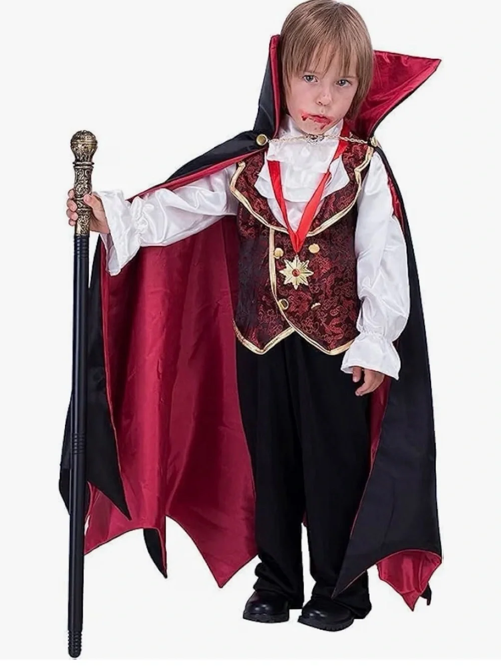 Kids Red & Black Vampire Costume size Small 5-7 years